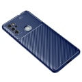 Pikkukuva 2 / 3: SKALO Moto G60S Carbon Fiber TPU-skal - Blå Blue