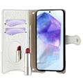 Pikkukuva 2 / 9: SKALO Samsung A26 5G Litchi Makeup Mirror Chain Lompakkokotelo - Valkoinen White