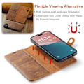 Miniatyrbillede 6 af 10: DG MING iPhone 16 Plus 2-i-1 Magnet Pungetui - Brun Brown