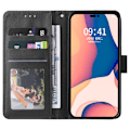 Miniatyrbillede 3 af 7: SKALO iPhone 15 Plus Flip Cover m. pung i PU-læder - Sort Black