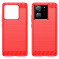 Pikkukuva 2 / 8: SKALO Xiaomi 13T/13T Pro Armor Carbon Iskunkestävä TPU suojakuori - Valitse väri Red