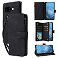 Pikkukuva 1 / 7: SKALO Google Pixel 9a Zipper PU-Nahka Lompakkokotelo - Musta Black