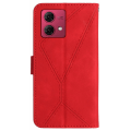 Pikkukuva 9 / 9: SKALO Motorola Edge 40 Neo 5G Kohokuvioitu PU Nahka Lompakkokotelo - Punainen Red
