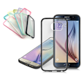 Miniatyrbillede 1 af 4: Frostat Transparent skal med färgad ram Samsung S6 Turquoise