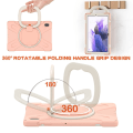 Pikkukuva 4 / 11: SKALO Samsung Tab S7 FE Extra Shockproof Armor 360 Kahva/Tripod Suojakuori - Ruusukulta Pink gold