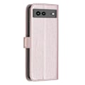 Pikkukuva 10 / 10: Google Pixel 7a BINFEN COLOR Kohokuvioitu Lompakkokotelo - Ruusukulta Pink gold