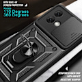 Miniatyrbild 5 av 6: SKALO Motorola Moto G84 5G Armor Hybrid Magnetring Kameraslider - Silver Silver