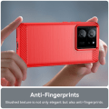 Pikkukuva 5 / 8: SKALO Xiaomi 13T/13T Pro Armor Carbon Iskunkestävä TPU suojakuori - Valitse väri Red