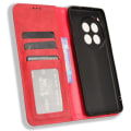 Pikkukuva 5 / 7: SKALO OnePlus 12R 5G Kohokuvioitu Premium lompakkokotelo - Punainen Red