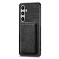 Miniatyrbild 2 av 5: SKALO Samsung A26 5G PU-Läder Magnetisk Korthållare Skal - Svart Svart