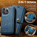 Pikkukuva 6 / 11: DG MING iPhone 15 Pro 2-in-1 magneetti lompakkokotelo - Sininen Blue