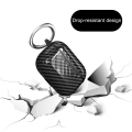 Miniatyrbillede 2 af 8: SKALO AirPods Pro 2 Carbon Fiber TPU Cover med nøglering - Sort Black
