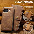 Pikkukuva 8 / 11: DG MING Google Pixel 9a 2-in-1 Magneetti Lompakkokotelo - Ruskea Brown