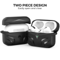 Miniatyrbild 3 av 7: SKALO AirPods Pro 2 Shockproof Armor TPU Fodral med Karbinhake - Svart Svart