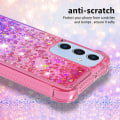 Miniatyrbild 4 av 7: SKALO Samsung A15 5G Kvicksand Glitter Hjärtan TPU-skal - Rosa-Lila multifärg