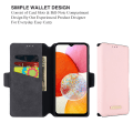 Pikkukuva 5 / 7: SKALO Samsung A25 5G MUXMA Saffiano PU-nahka Lompakkokotelo - Pinkki Pink