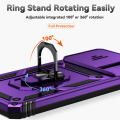 Miniatyrbillede 6 af 9: SKALO Xiaomi Redmi 13C 4G Armor Hybrid Metal Ring Camera Slider - Lilla Purple