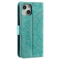 Miniatyrbild 6 av 7: SKALO iPhone 15 Mandala Plånboksfodral - Turkos Turkos