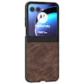 Miniatyrbillede 1 af 6: SKALO Motorola Razr 50 5G ABEEL PU læder Fold Cover - Brun Brown