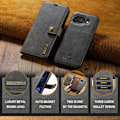 Miniatyrbillede 6 af 11: DG MING Google Pixel 9a 2-i-1 Magnet Flip Cover - Grå Grey
