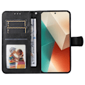 Pikkukuva 3 / 9: SKALO Xiaomi Redmi Note 13 5G PU-nahkainen Lompakkokotelo - Valitse väri Black