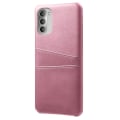 Pikkukuva 2 / 4: SKALO Moto G51 PU-Läder Korthållare Skal - Roséguld Pink gold