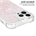 Miniatyrbild 3 av 6: SKALO iPhone 15 Pro Kvicksand Glitter Hjärtan TPU-skal - Rosa Rosa