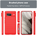 Pikkukuva 8 / 8: SKALO Google Pixel 8 Armor Carbon Iskunkestävä TPU suojakuori - Valitse väri Red