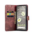 Pikkukuva 2 / 10: DG MING Google Pixel 8a 2-in-1 magneetti lompakkokotelo - Punainen Red