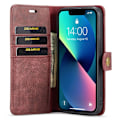Pikkukuva 2 / 11: DG MING iPhone 15 2-in-1 magneetti lompakkokotelo - Punainen Red