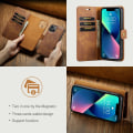 Pikkukuva 8 / 11: DG MING iPhone 15 2-in-1 magneetti lompakkokotelo - Ruskea Brown