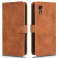 Miniatyrbillede 1 af 6: SKALO Samsung Xcover 7 Matt PU-læderpungetui - Brun Brown