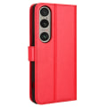 Pikkukuva 6 / 6: SKALO Sony Xperia 1 VI Crazy Horse lompakko PU nahka - Punainen Red