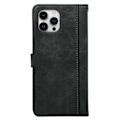 Miniatyrbillede 6 af 6: SKALO iPhone 16 Pro Flip Cover m. pung i PU-læder - Sort Black