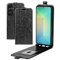 Miniatyrbillede 9 af 9: SKALO Samsung S25 Vertical Flip PU-Læder Flip Cover - Sort Black