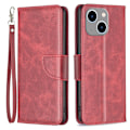 Miniatyrbillede 1 af 7: SKALO iPhone 15 Plus Flip Cover m. pung i PU-læder - Rød Red