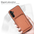 Miniatyrbillede 7 af 8: SKALO Samsung A54 5G Carbon Fiber Cover med kortholder - Sort Black