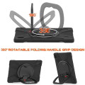 Pikkukuva 3 / 11: SKALO Samsung Tab S7 FE Extra Shockproof Armor 360 Kahva/Tripod Suojakuori - Musta Black