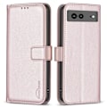 Pikkukuva 1 / 10: Google Pixel 7a BINFEN COLOR Kohokuvioitu Lompakkokotelo - Ruusukulta Pink gold