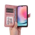 Miniatyrbild 8 av 9: SKALO Samsung A25 5G PU-Läder Plånboksfodral - Fler färger Rosa