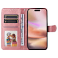 Pikkukuva 3 / 9: SKALO iPhone 16 Plus PU-nahkainen Lompakkokotelo - Valitse väri Pink