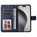 Miniatyrbillede 3 af 9: SKALO iPhone 16 Pro Max PU-læder Pungetui - Vælg farve Blue