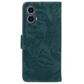 Miniatyrbild 7 av 7: SKALO Motorola Moto E14 4G Embossed Tiger Plånbok - Grön Grön