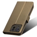 Miniatyrbillede 5 af 7: SKALO Asus ROG Phone 8 Pro 5G Premium Mini Rhombus Wallet Flip Cover - Brun Brown