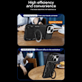 Miniatyrbillede 6 af 9: SKALO iPhone 15 Plus Armor Hybrid Metal Ring Camera Slider - Sort Black