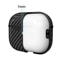 Miniatyrbild 7 av 8: SKALO AirPods Pro 2 Carbon Fiber TPU Fodral med Nyckelring - Svart Svart