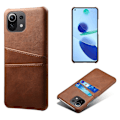 Pikkukuva 1 / 4: SKALO Xiaomi Mi 11 Lite PU-Läder Korthållare Skal - Brun Brown