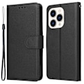 Miniatyrbillede 1 af 7: SKALO iPhone 15 Plus Flip Cover m. pung i PU-læder - Sort Black