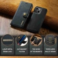 Pikkukuva 4 / 11: DG MING iPhone 14 2-in-1 magneetti lompakkokotelo - Musta Black