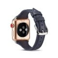 Pikkukuva 2 / 3: SKALO Kapea nahkaranneke Apple Watch Series 1-3 38mm - Valitse väri Dark blue